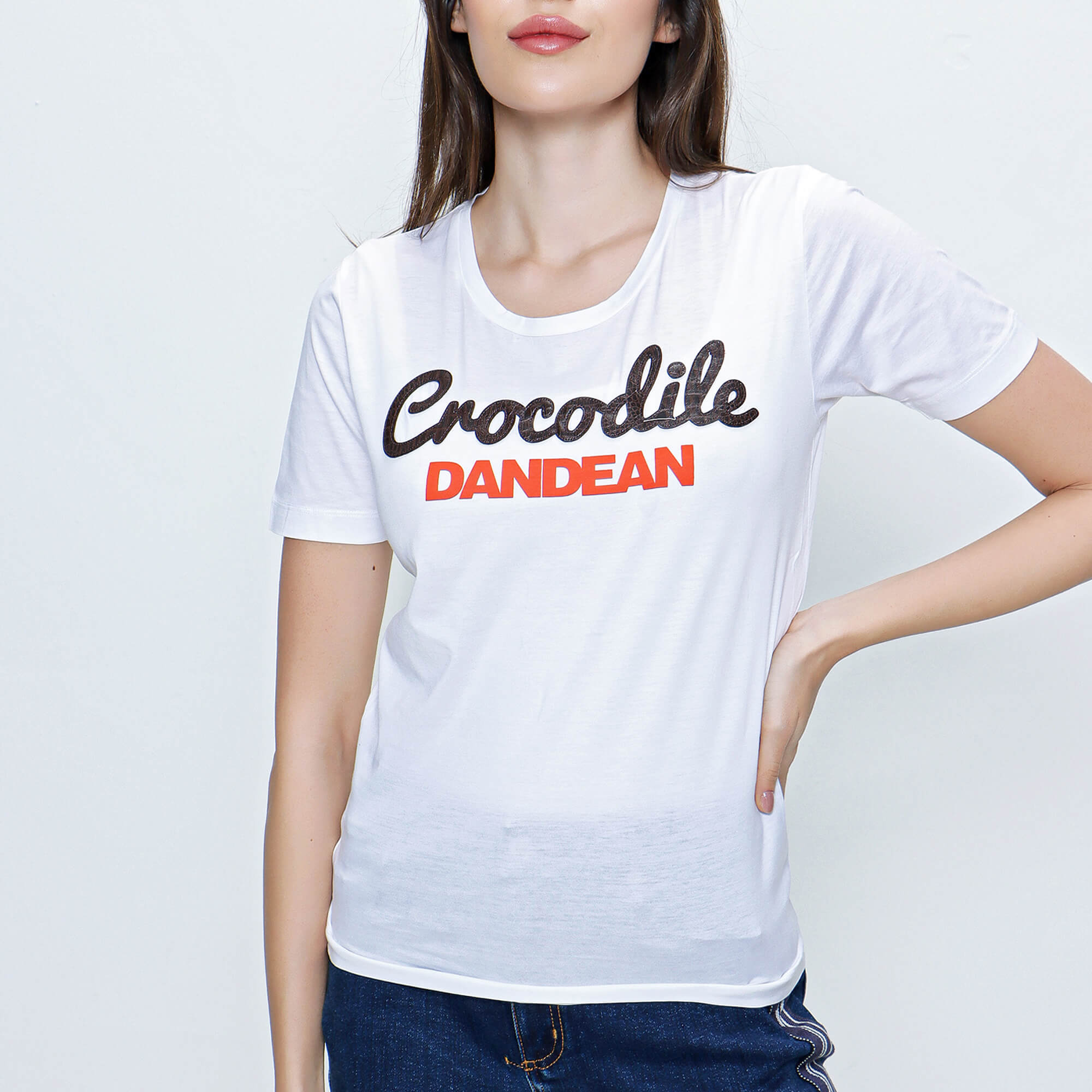 Dsquared2 - White Crocodile DANDEAN Cotton T shirt 